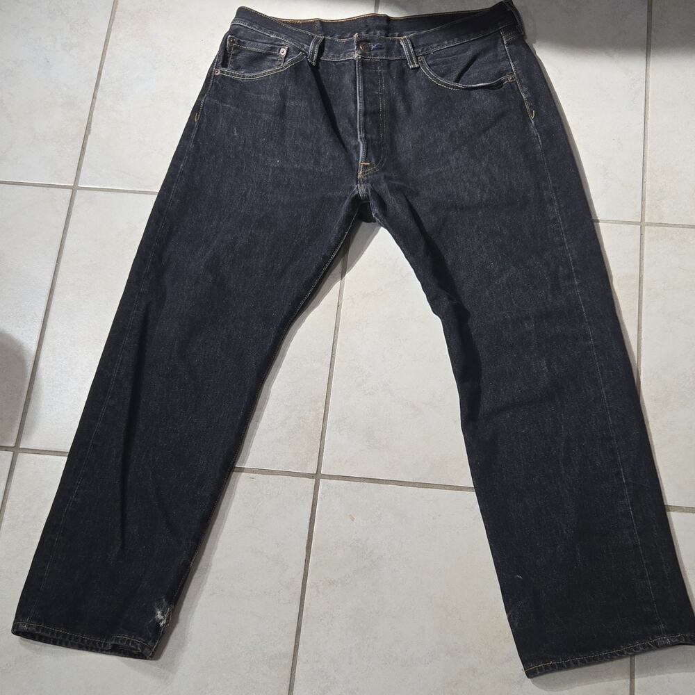 Levi's 501 Men's Vintage Jeans Black Cotton Button Fly W36 36in L30 30in - Picture 5 of 8